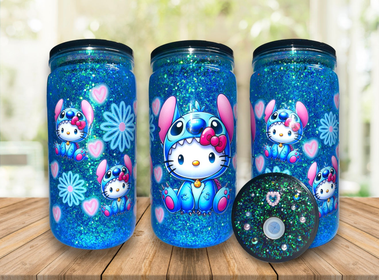 Stitch / Hello Kitty 16oz Snowglobe Cup