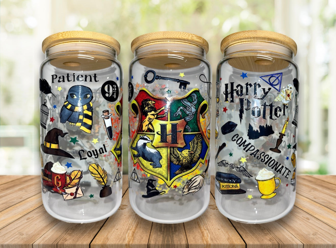 Harry Potter Houses 16oz Glass Cup