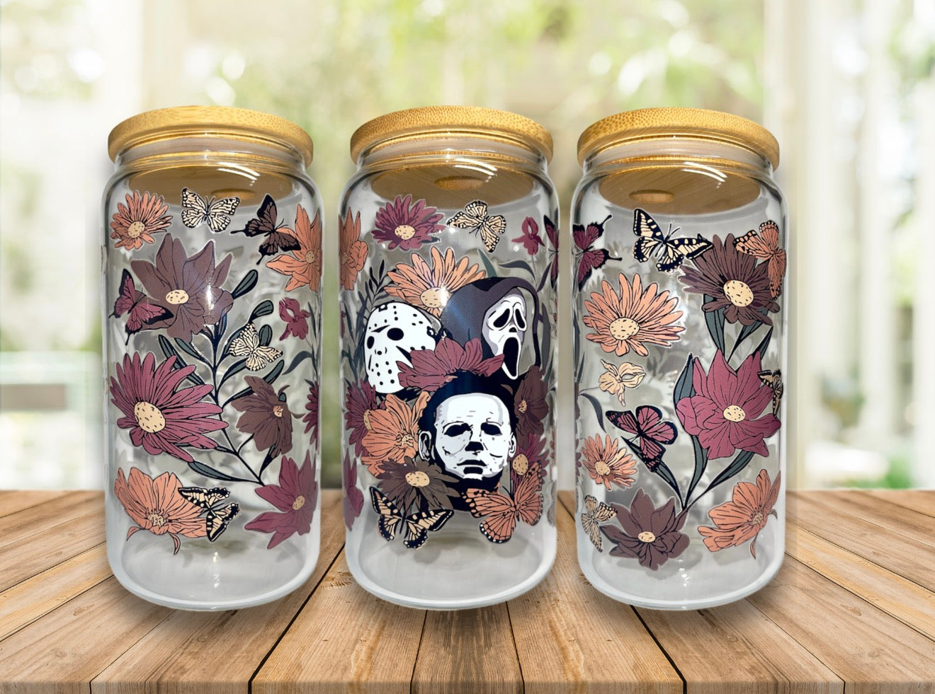 Killer Floral 16oz Glass Cup