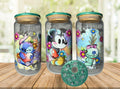 Mickey Mouse & Stitch 16oz Glass Cup