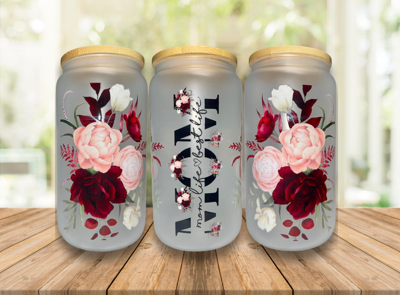 Mom 16oz Matte Glass Cup