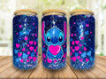 Stitch Hearts 16oz Glass Snowglobe Cup