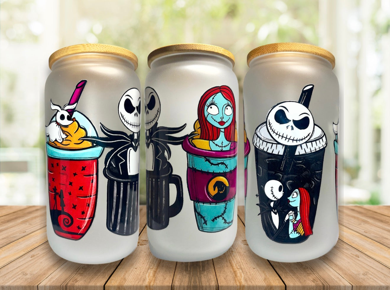 Nightmare Before Christmas 16oz Matte Glass Cup