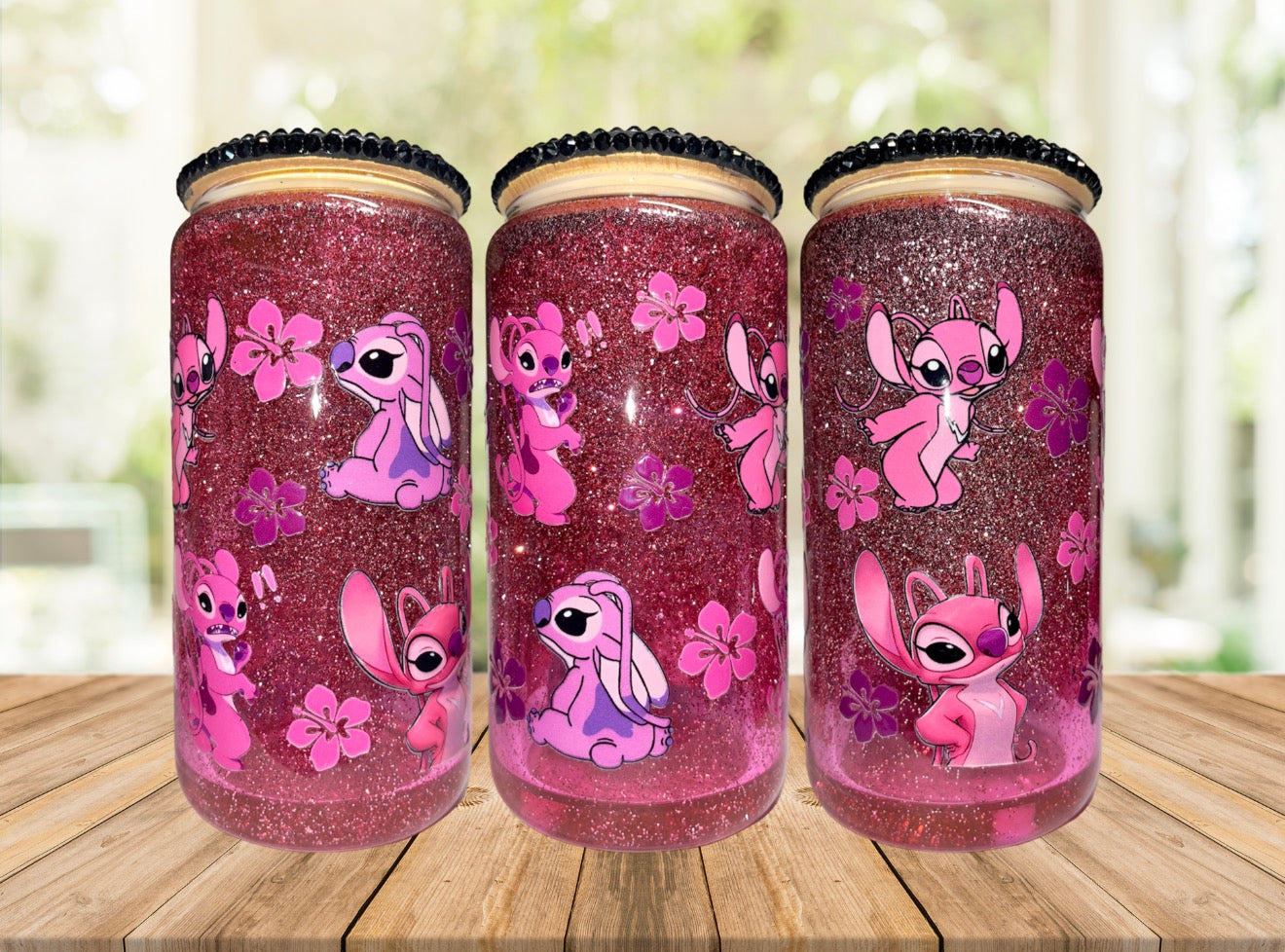 Stitch 16oz Glass Snowglobe Cup