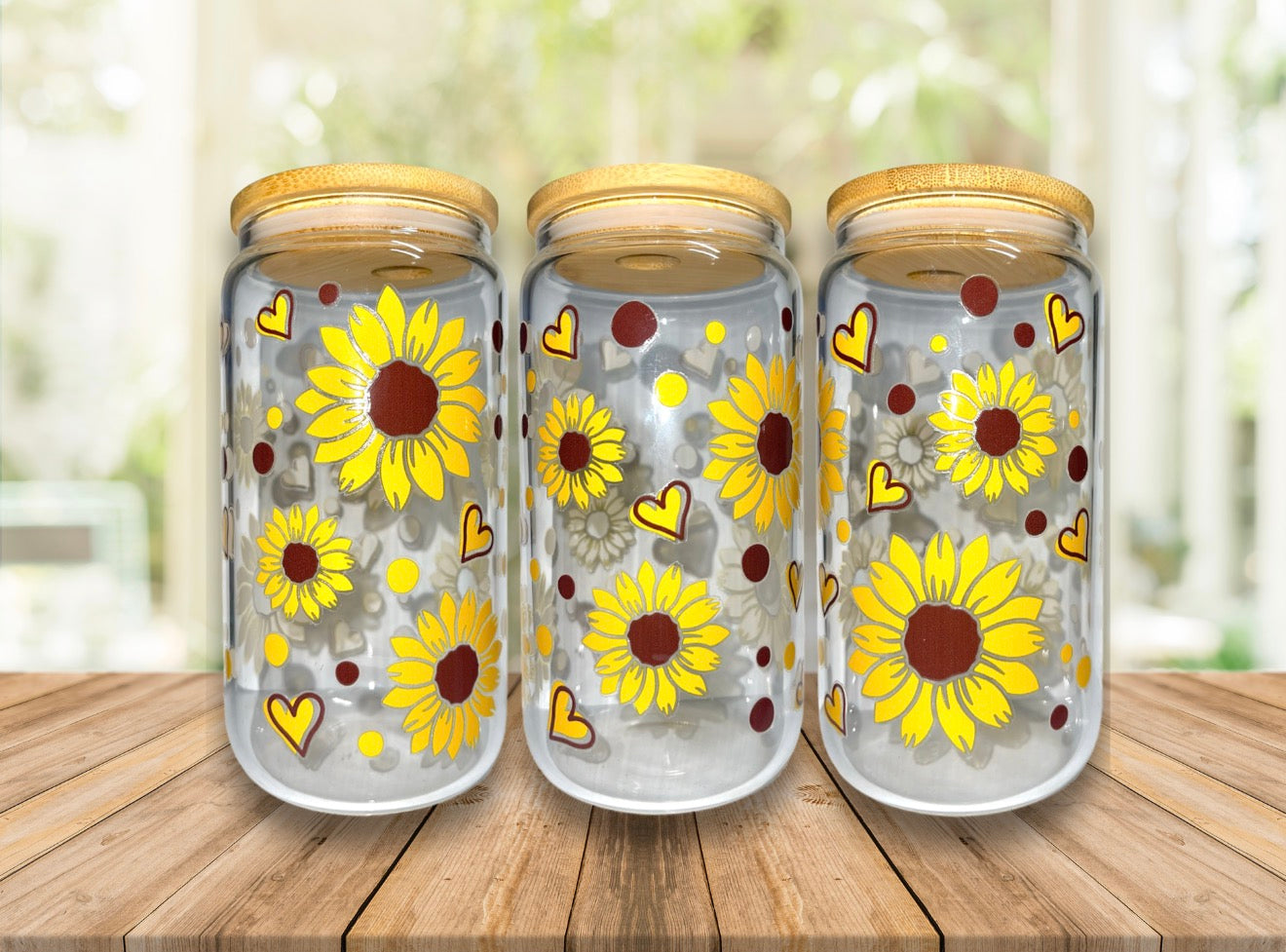 Sunflower 16oz Glass Cup