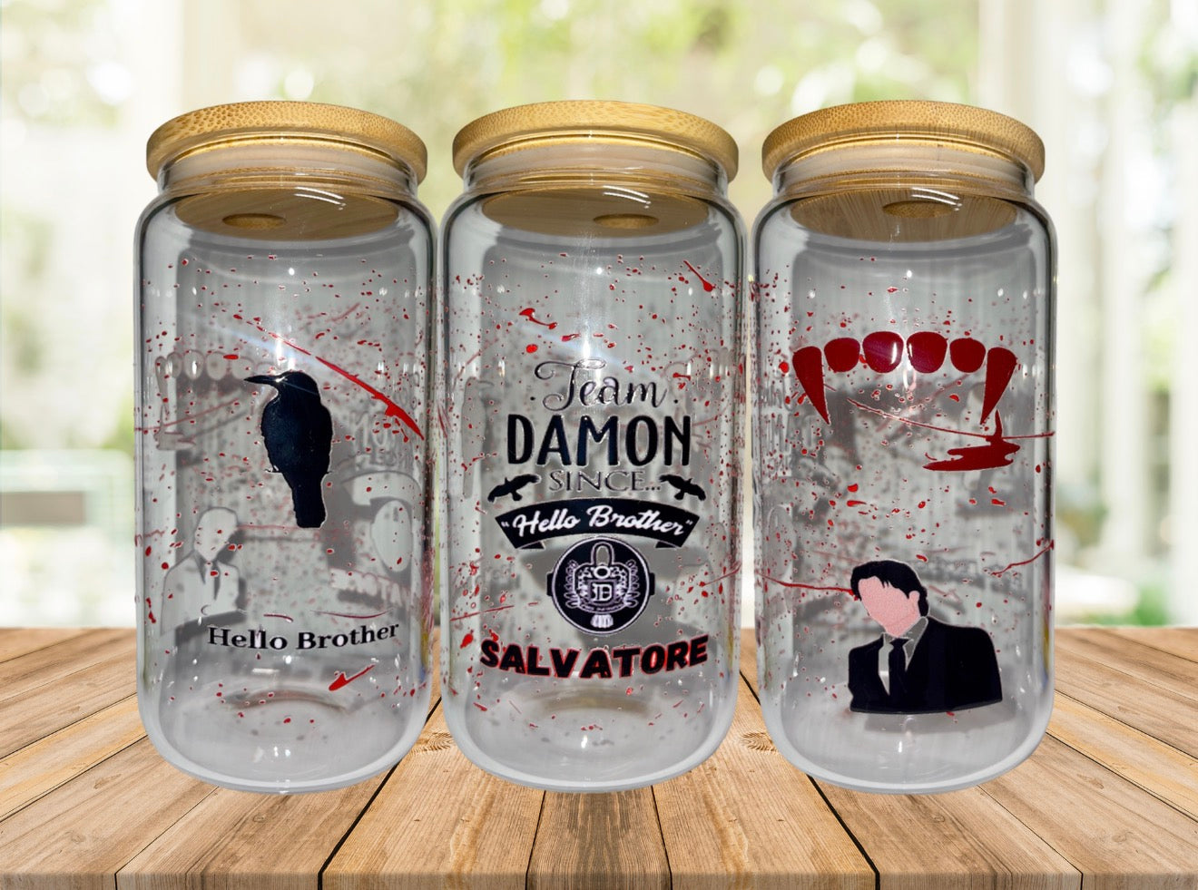 Damon Salvatore 16oz Glass Cup