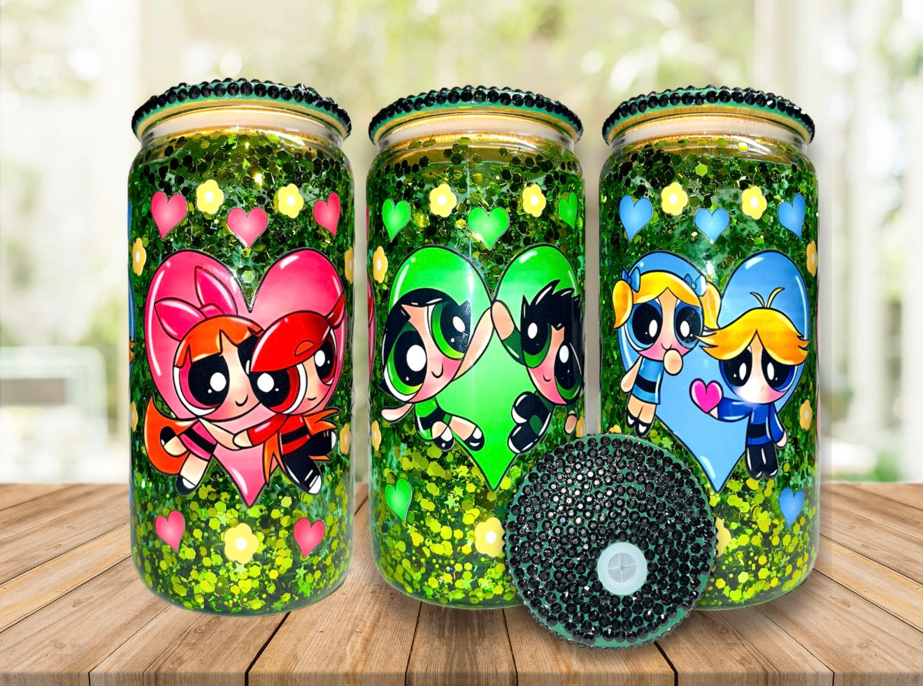 Powerpuff Girls 16oz Glass Snowglobe Cup