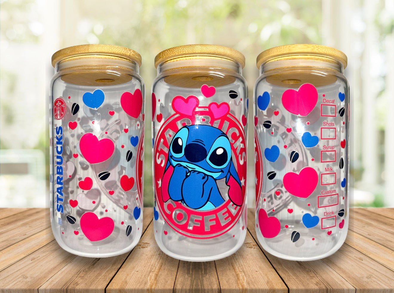 Stitch Starbucks 16oz Glass Cup