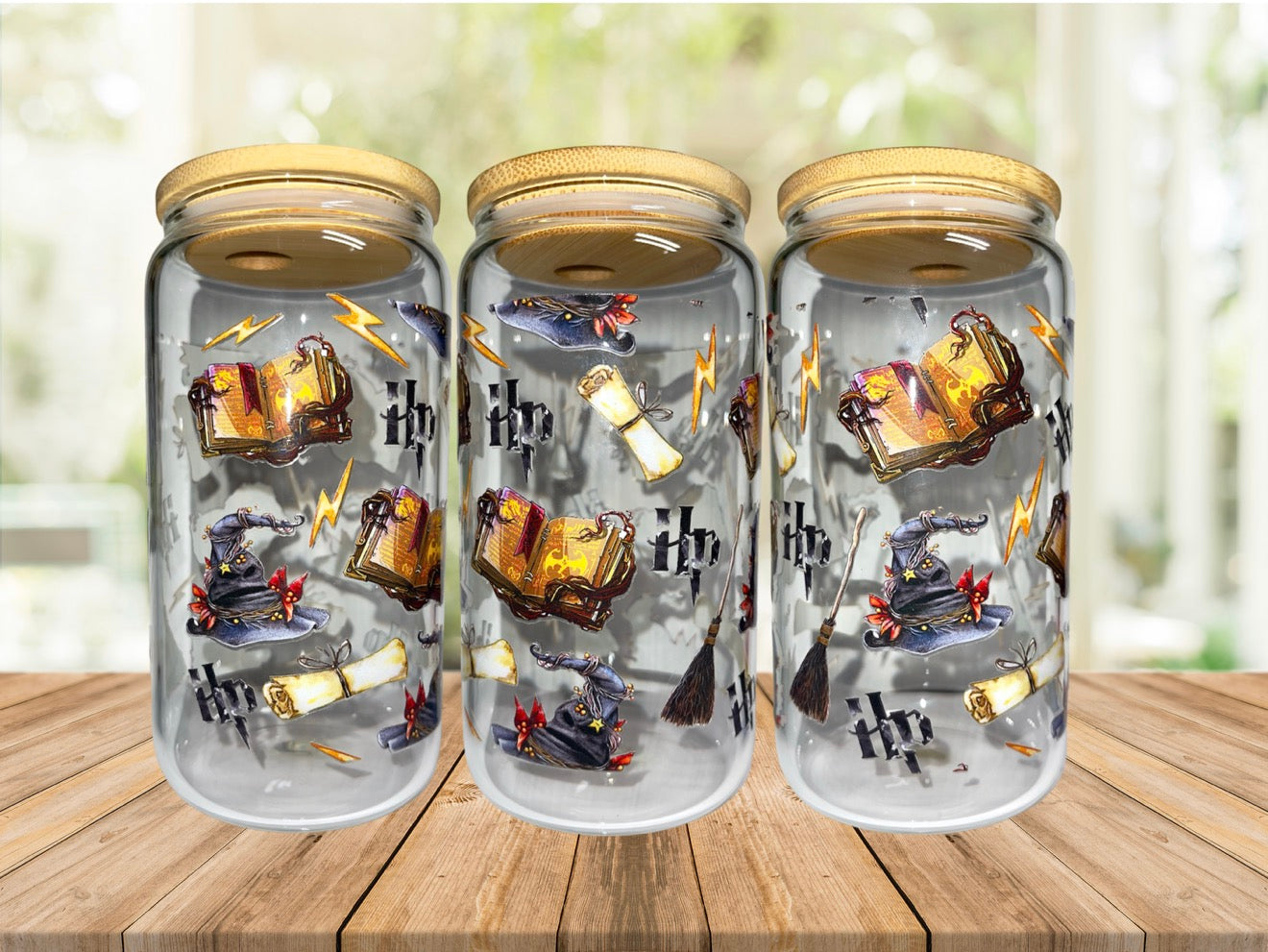 Harry Potter Books 16oz Glass Cup