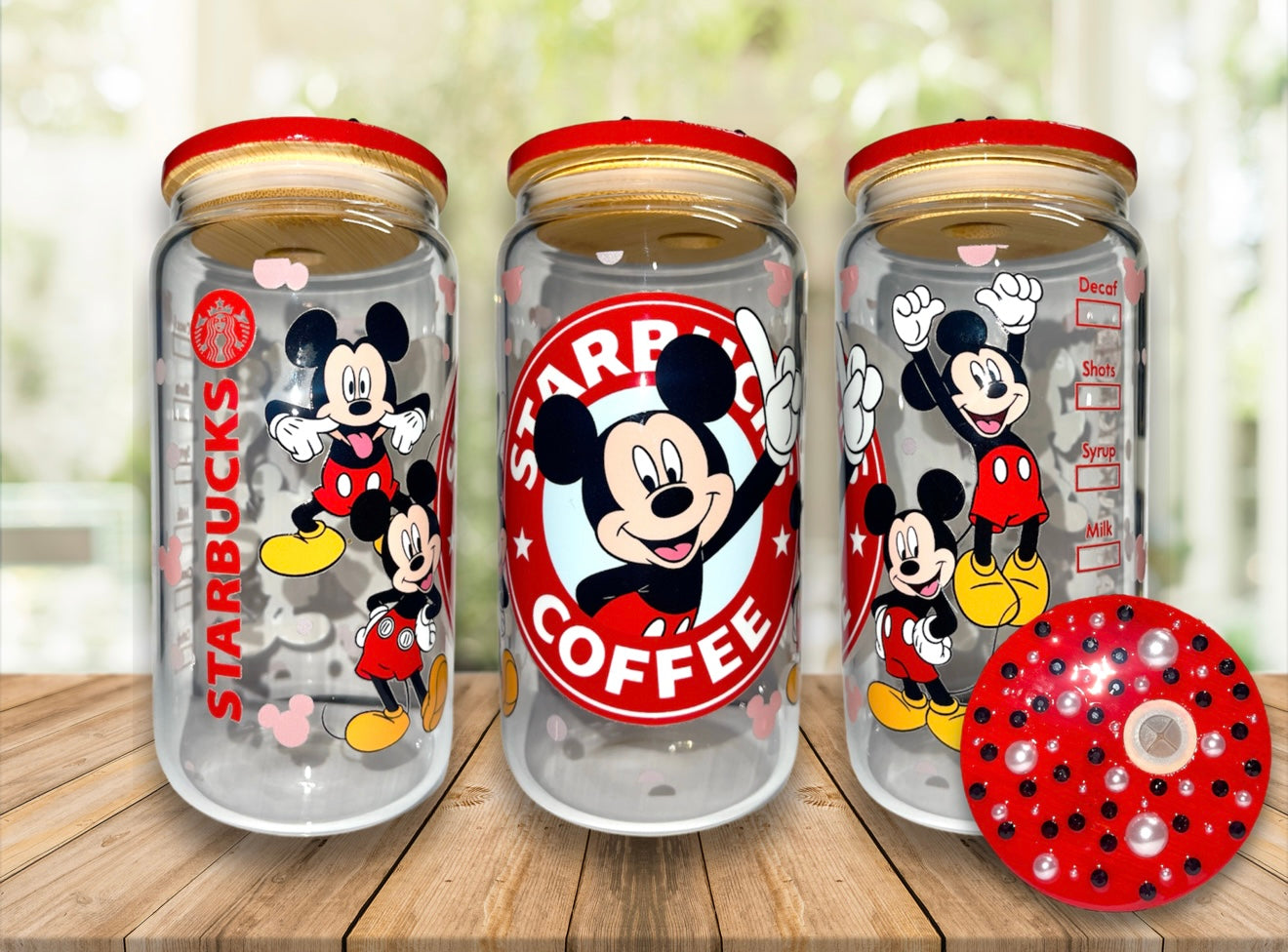 Starbucks Mickey Mouse 16oz Glass Cup