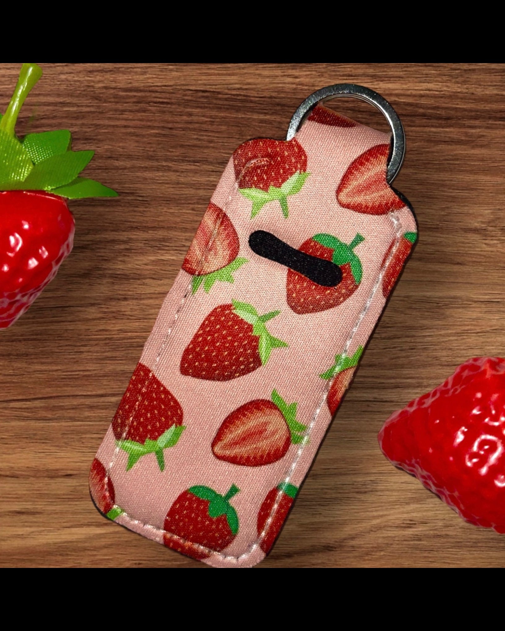 Strawberry Lip Balm Keychain